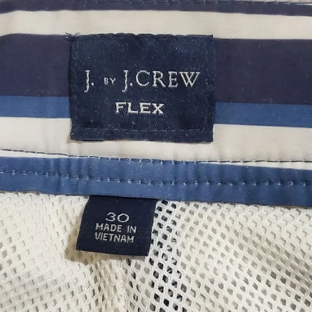 J. by J. Crew Flex Blue Striped Swim Boardshorts, Size 30